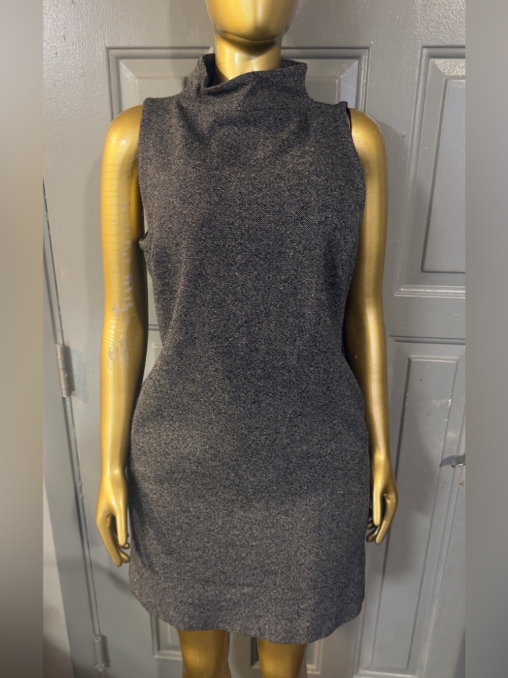 Banana Republic Sleeveless Charcoal Turtleneck Dress